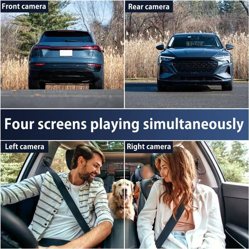 Full view 4 Channel Car Dash Cam 1080P HD DVR Night Vision