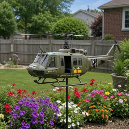 Vietnam Veteran UH-1 Helicopter Wind Spinner